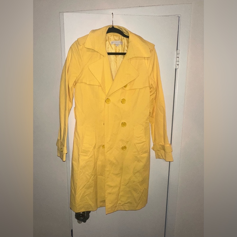 New York & Co yellow trench rain coat